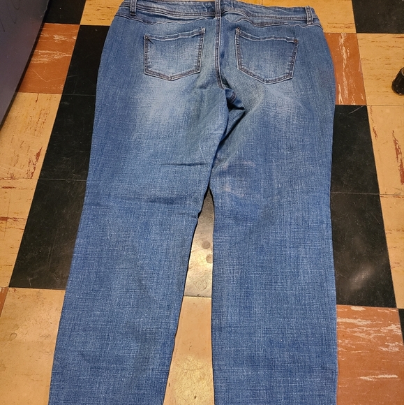 Est. 1948 denim jeans frayed bottoms. Woman's size 16. Blue like New - Picture 4 of 9